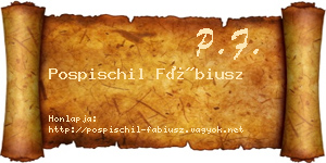 Pospischil Fábiusz névjegykártya